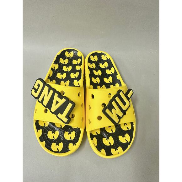 Crocs Classic Wu-Tang Slide Sandals in Yellow/Black Mens Size 5 Womens 7 - Picture 4 of 14